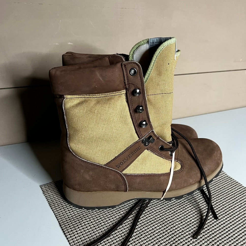 Wolverine Mens Thinsulate Insulated Hunting Boots Brown Canvas Leather 8.5 M